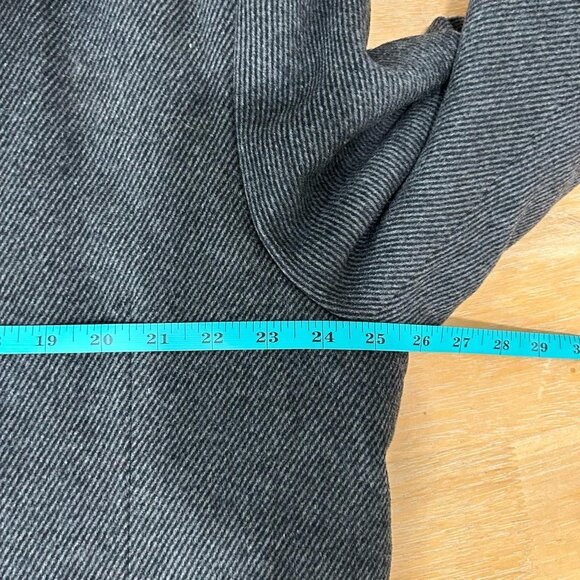 Calvin Klein Overcoat Mens Large‎ Gray Wool Blend Inner Zip Mock Collar Knit Bib - Picture 7 of 11